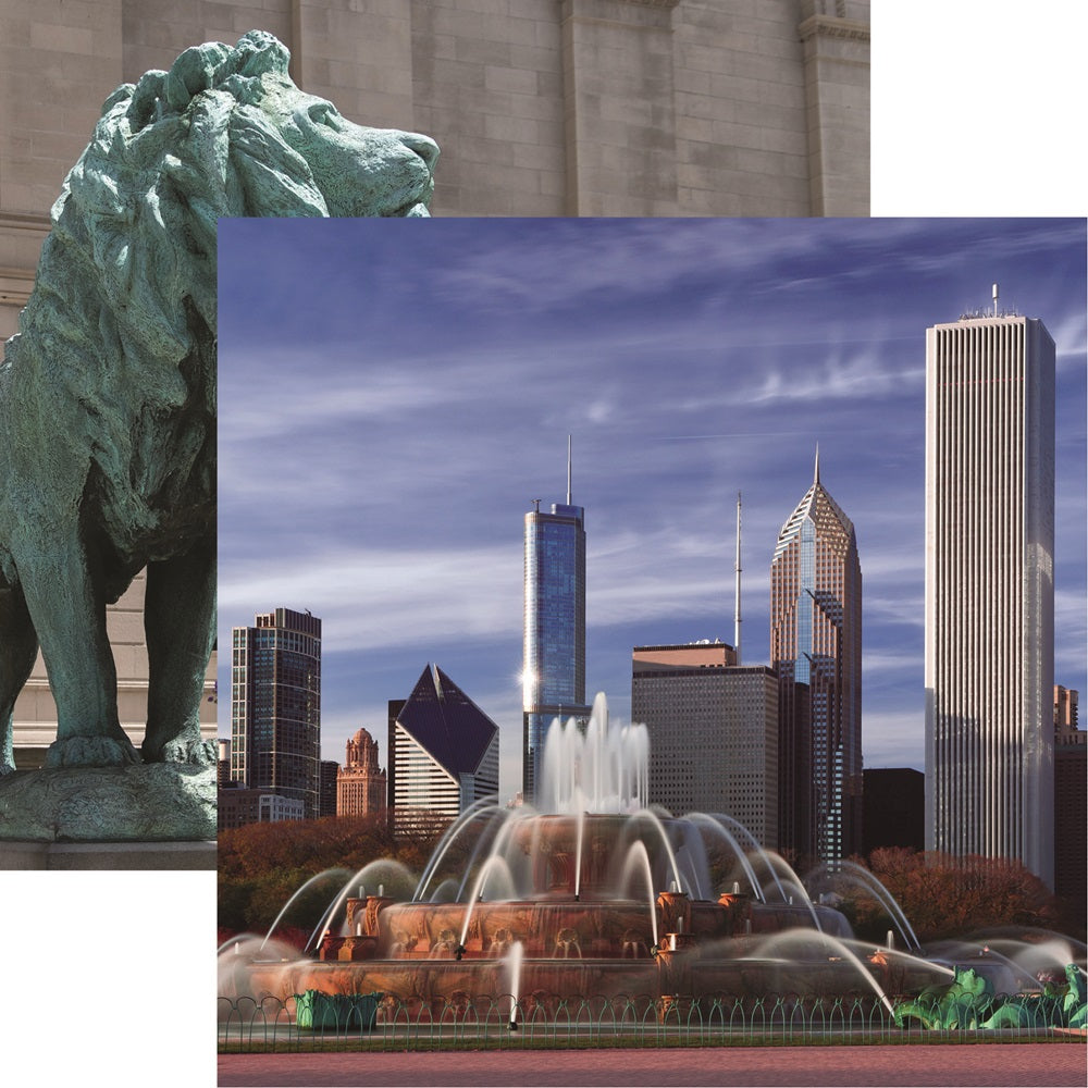 Buckingham Fountain - Chicago - 12X12 Travel Scrapbook Papers