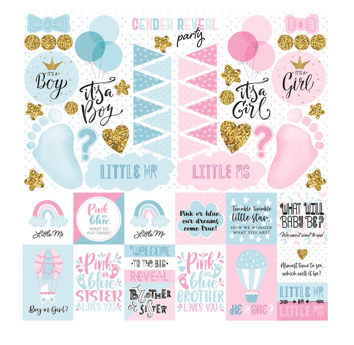 Reminisce Gender Reveal Stickers