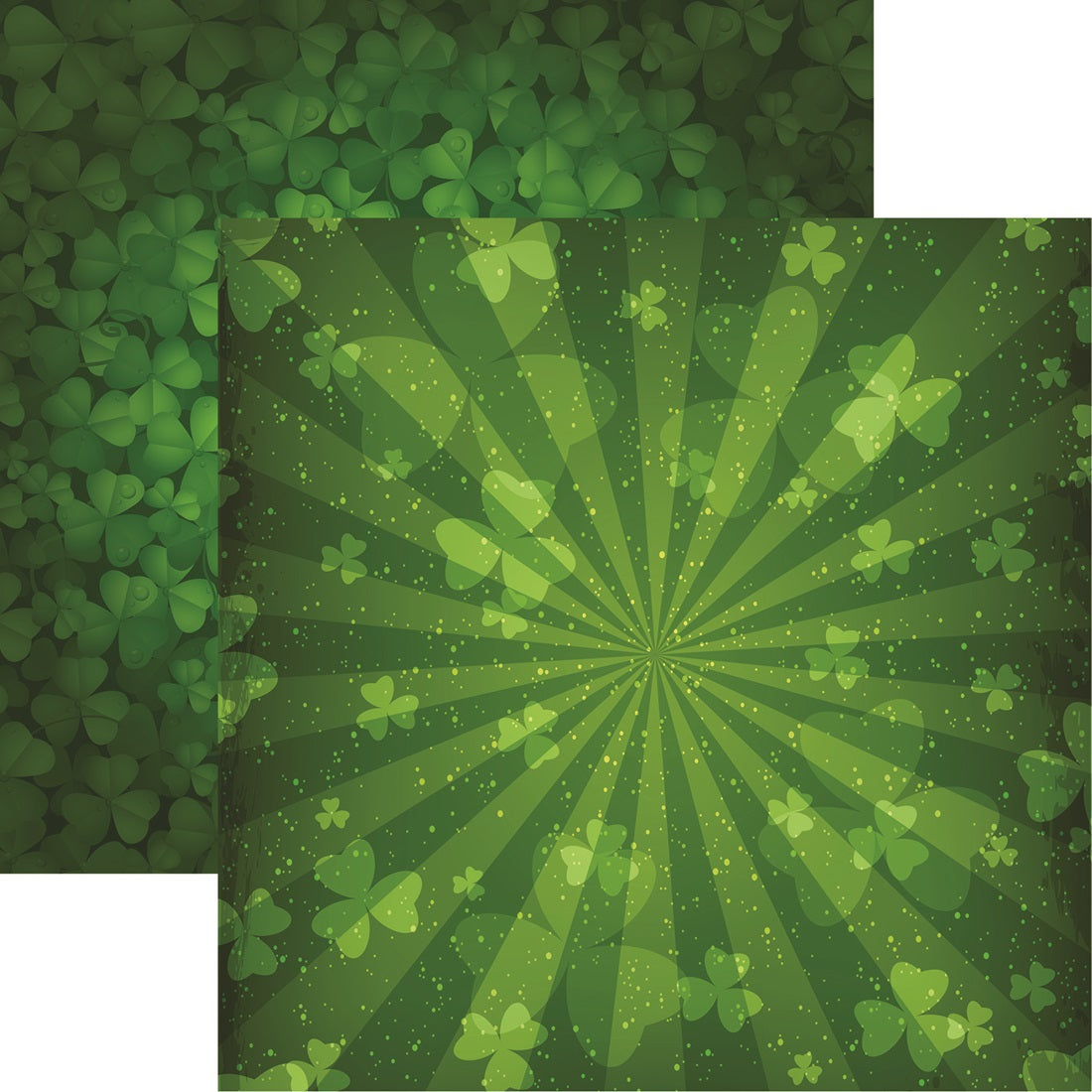 Shamrock Explosion Irish Kiss Scrapbook Paper