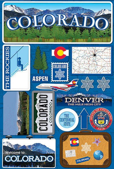 Jet Setters 2.0 3d Colorado Stickers