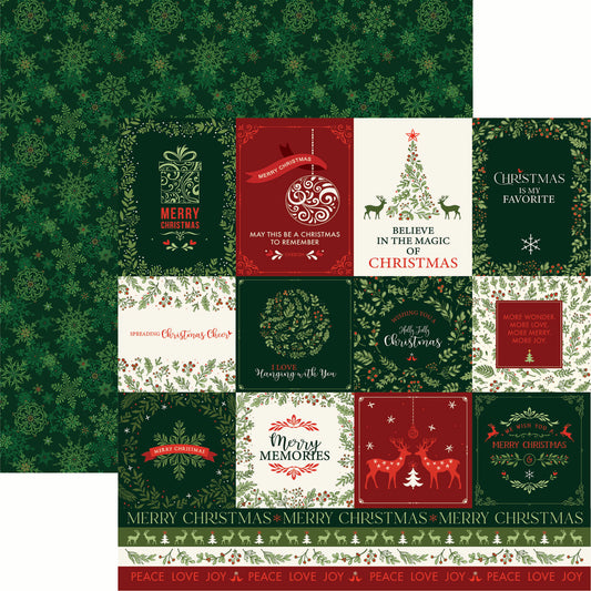 Christmas Blessings - Merry and Bright - 12X12 Scrapbook Paper