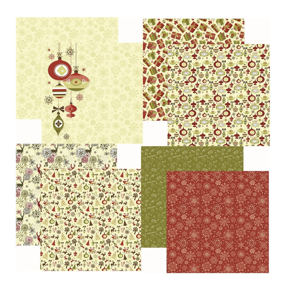 Reminisce Retro Christmas Scrapbook Paper Assortment Set