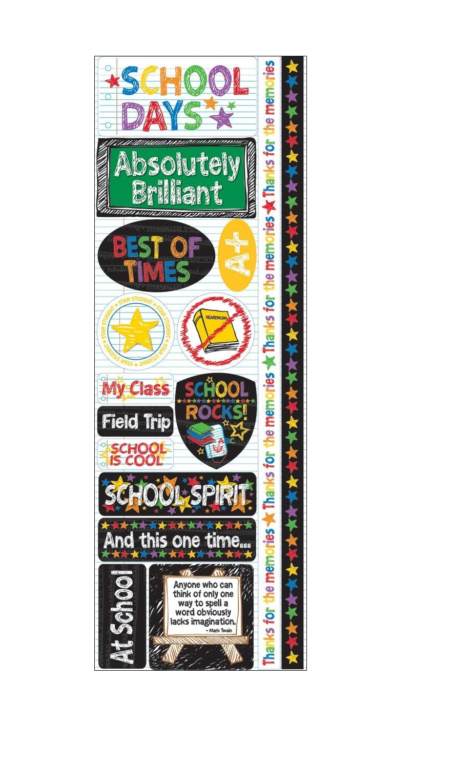 Reminisce Signature Series School Days Stickers