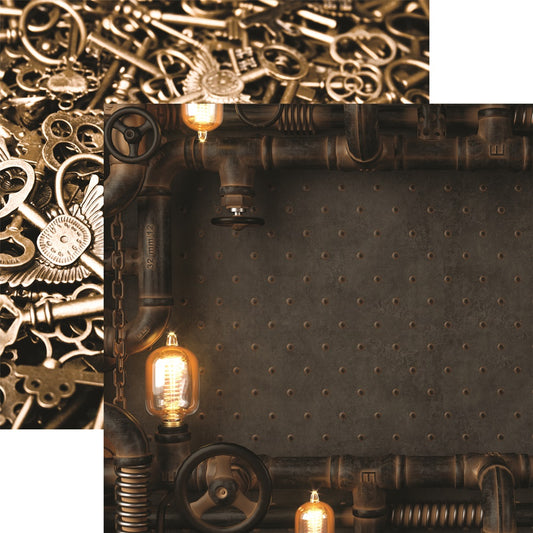 Steam Pipes Splendid Steampunk Scrapbook Paper