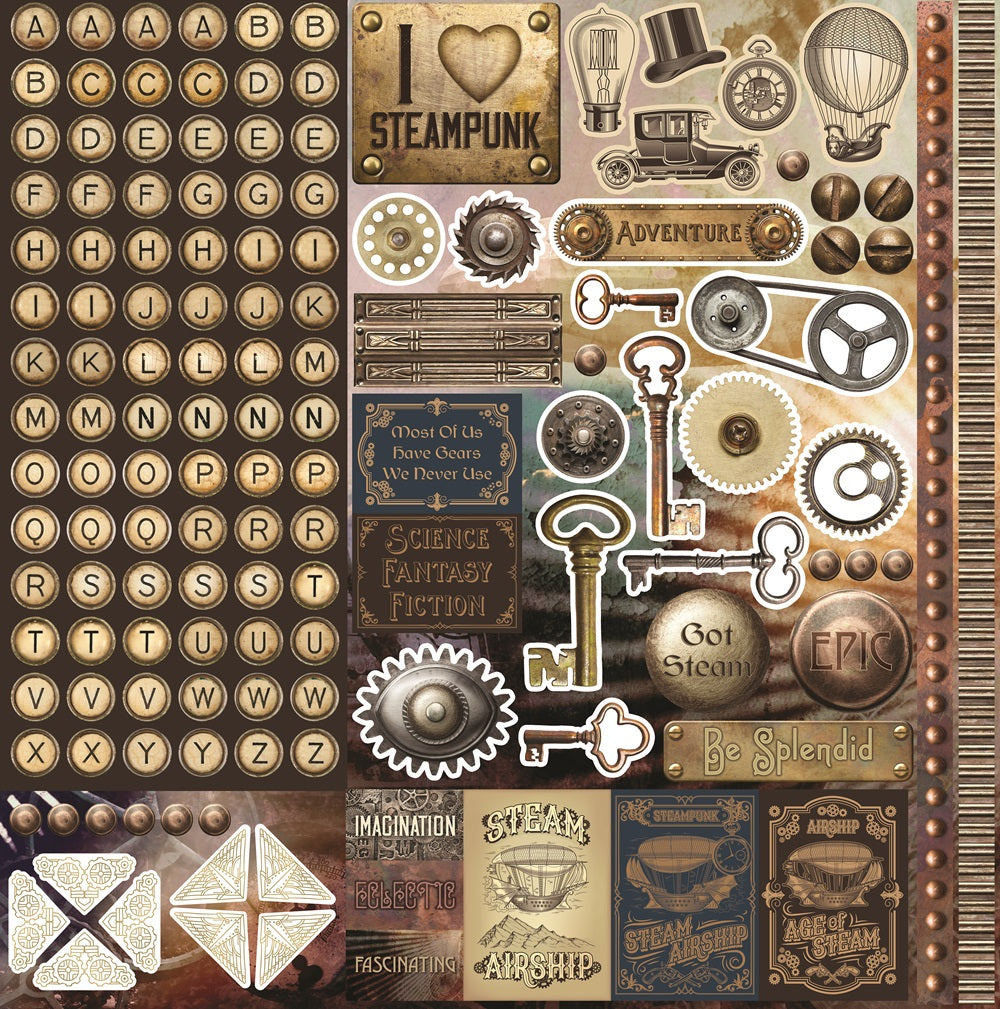 Reminisce Splendid Steampunk Stickers