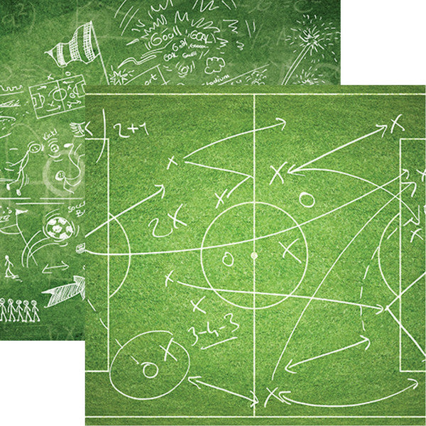 Reminisce The Soccer Collection soccer Playbook Scrapbook Paper