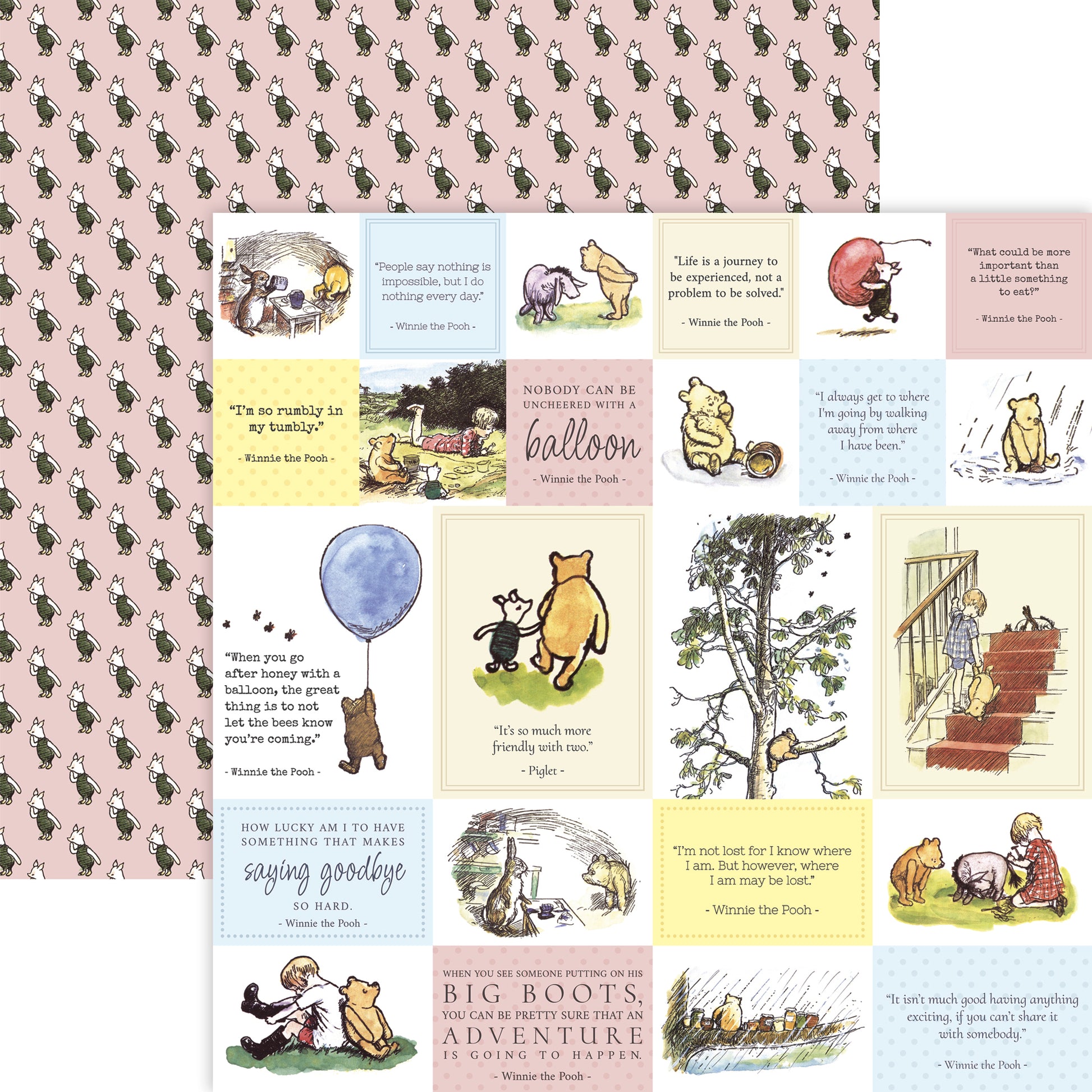 Winnie the Pooh Friends Forever Scrapbook paper