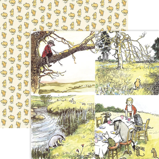 Reminisce Winnie the Pooh The Seasons Scrapbook paper