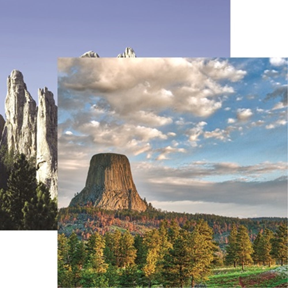 The black Hills Devils tower Scrapbook Paper