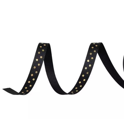 Black and gold Polka Dot Ribbon