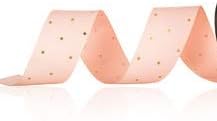 Pink and gold confetti Dot Ribbon