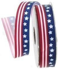 Ribbon - Stars & Stripes, Red White & Blue - 5 Yards