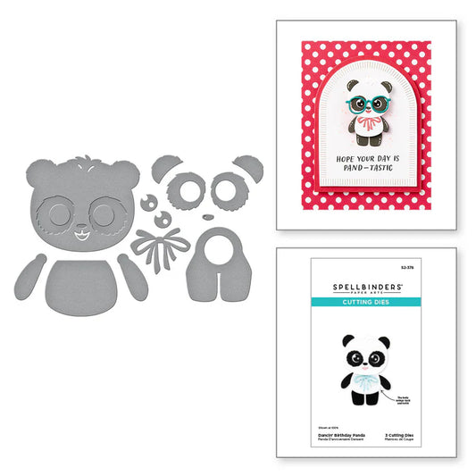 Spellbinders Dancin Birthday Panda Dies