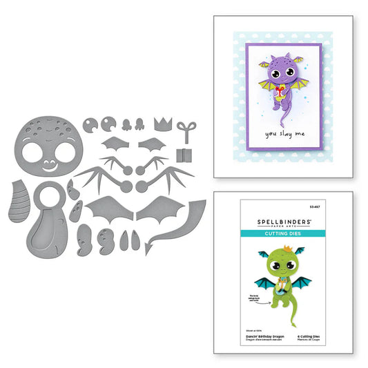 Spellbinders Dancin Birthday Dragon Dies