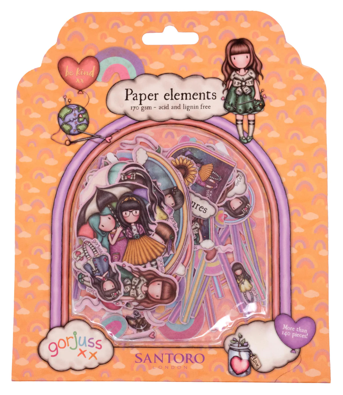 Santoro Paper Elements Gorjuss - Be Kind Cut Out Embellishments