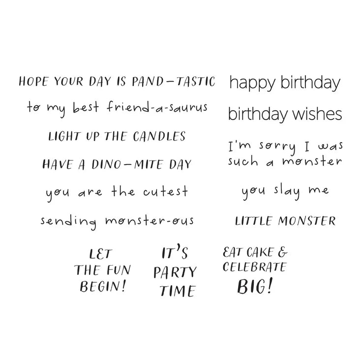 Monster Birthday Sentiment Stamps