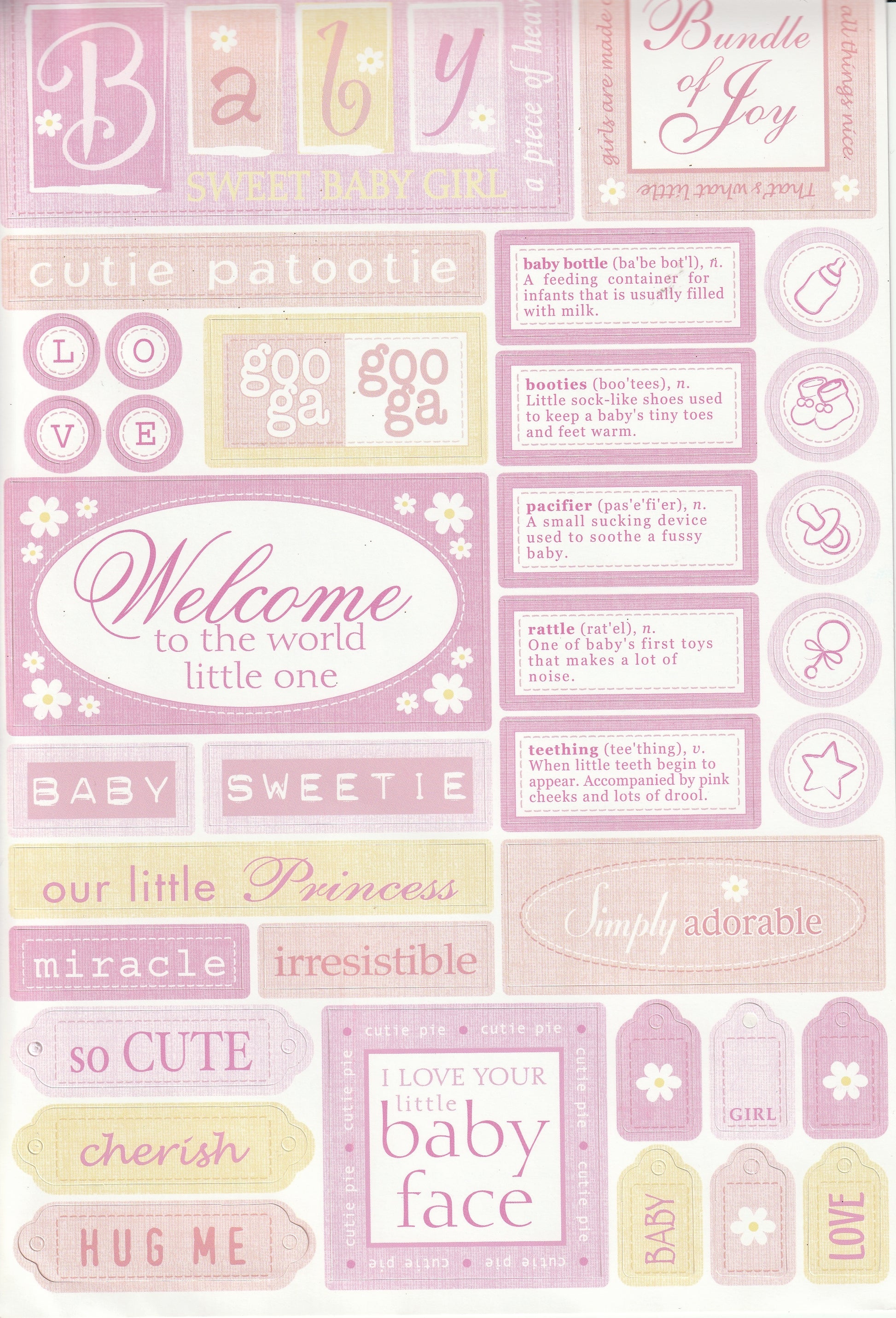 Sandylion Baby girl Cardstock Stickers