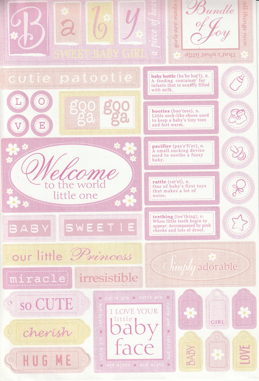 Sandylion Baby girl Cardstock Stickers