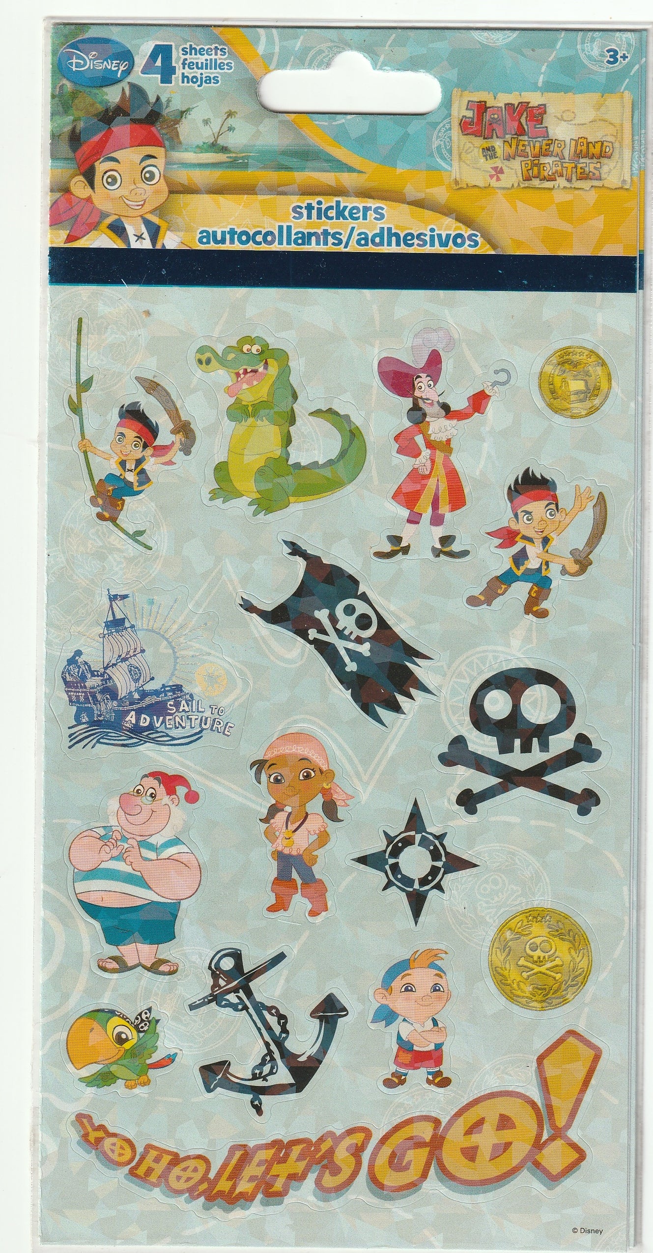 Disney Jake and the Never Land Pirates Stickers - 4 Sheets