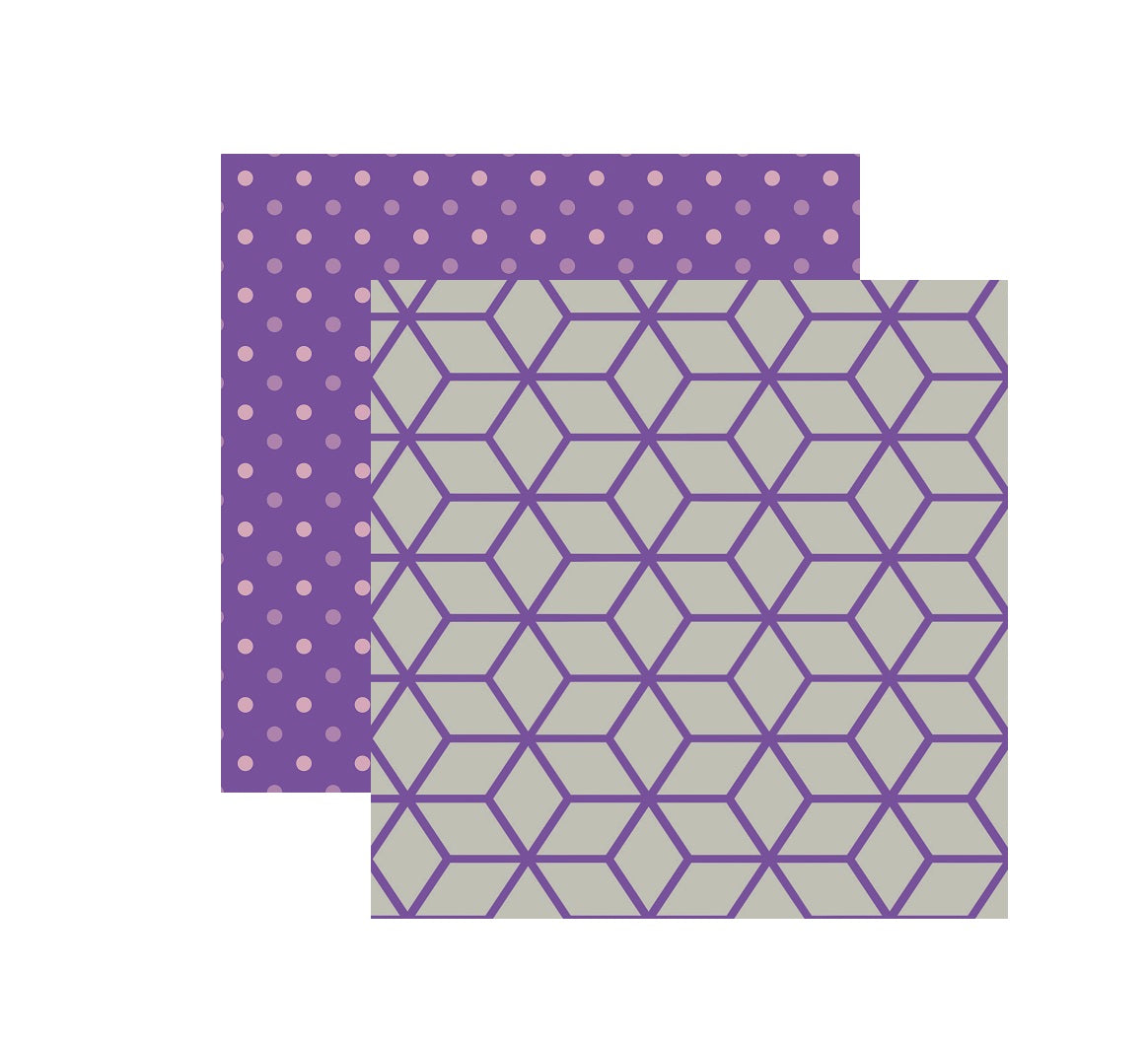 Spaceship Earth Purple Geo Scrapbook Paper