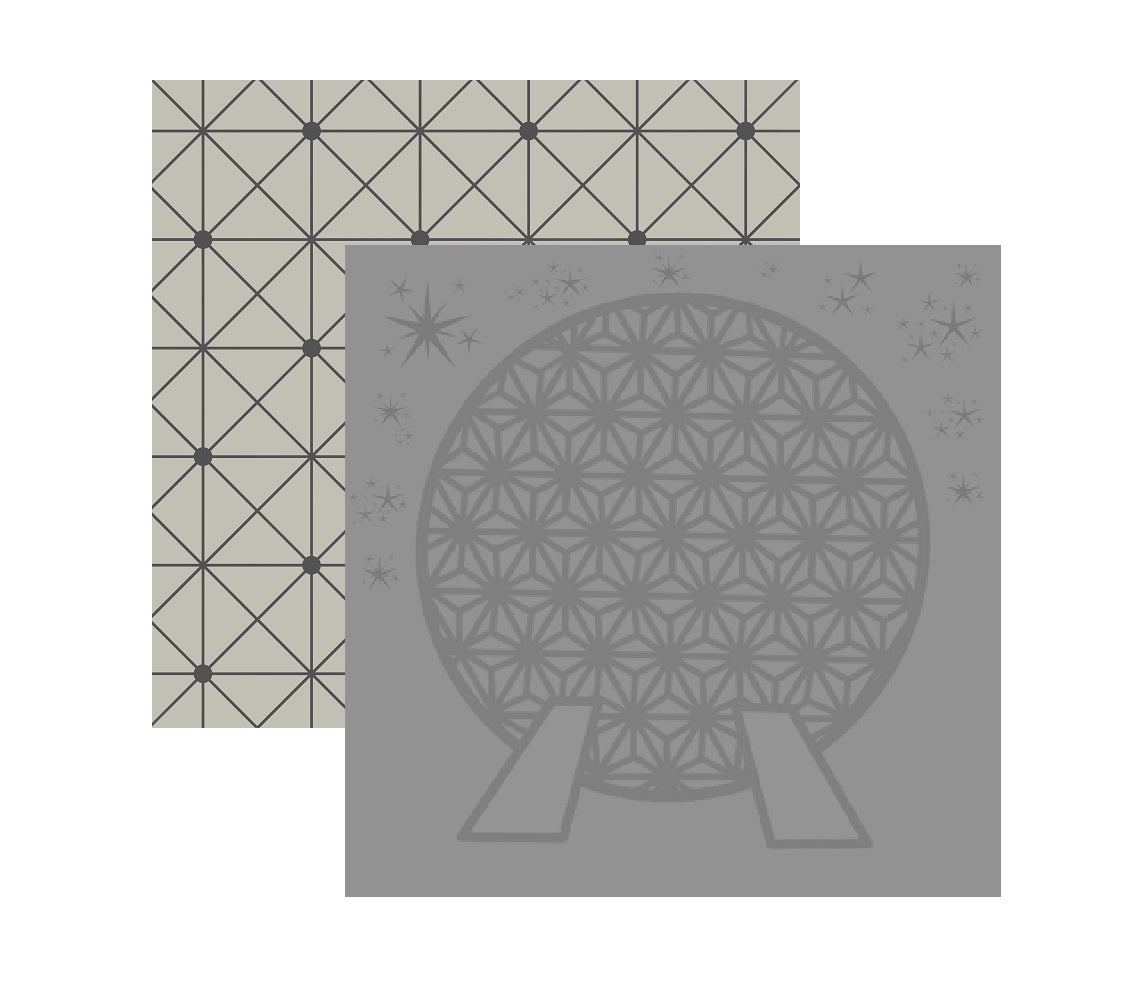 Spaceship Earth Gray Scrapbook Paper