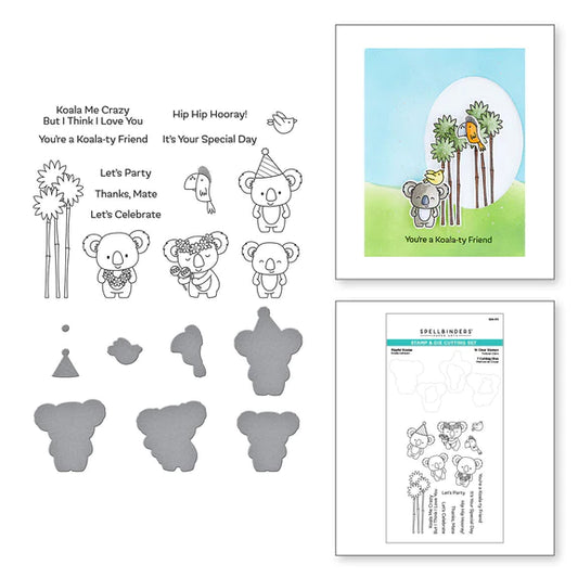 Spellbinders Playful Koalas Stamps and Dies Set