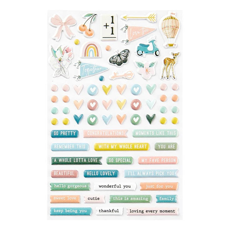 Heartfelt Puffy Stickers Set