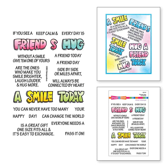 Stampendous Friends Hugs Sentiment Stamps