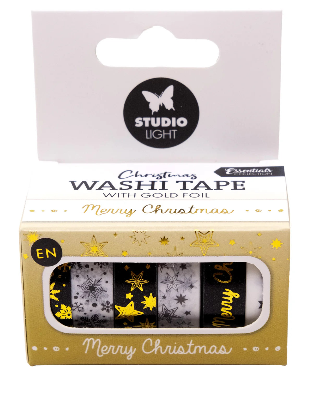 Christmas Washi Tape Black White Gold Assortment