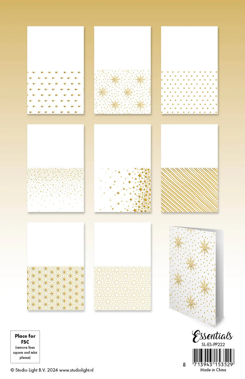 Foiled Cards Paper Pad - Gold Christmas