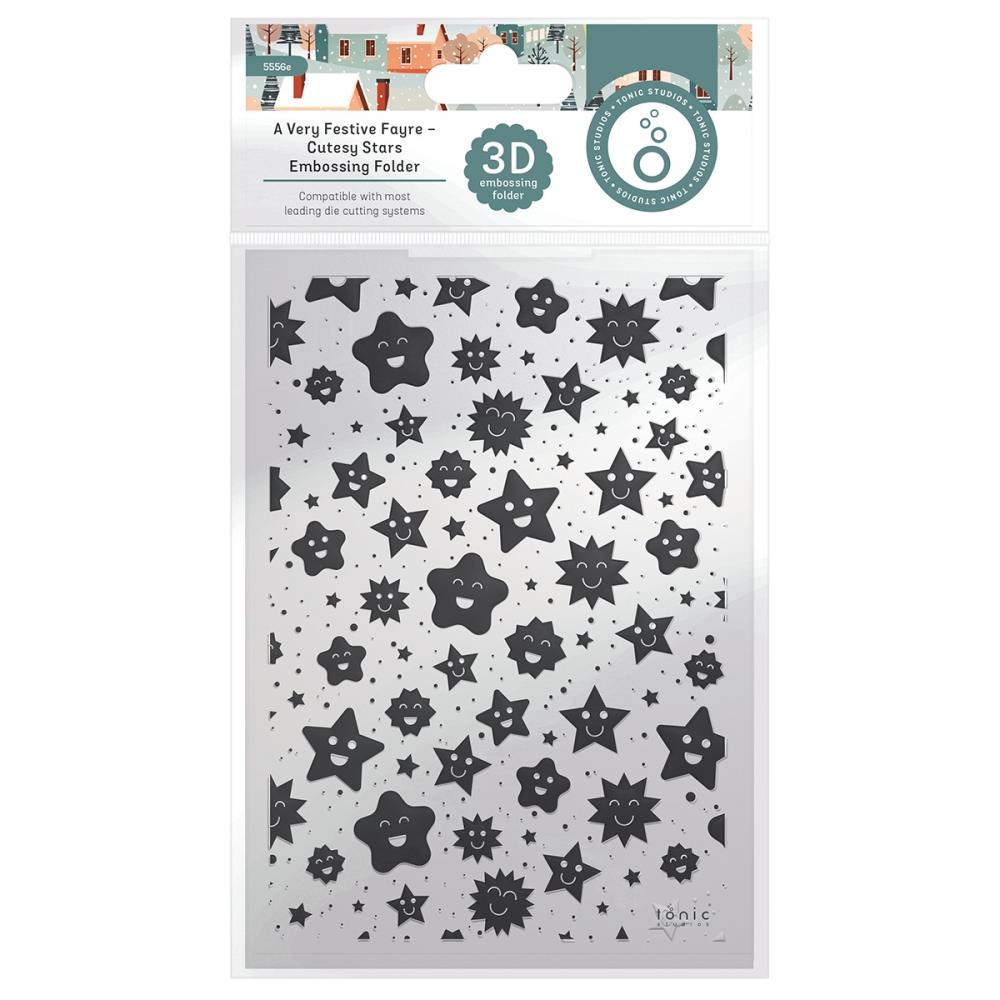 Tonic Studios A Very Festive Fayre Cute Stars 3d Embossing Folder