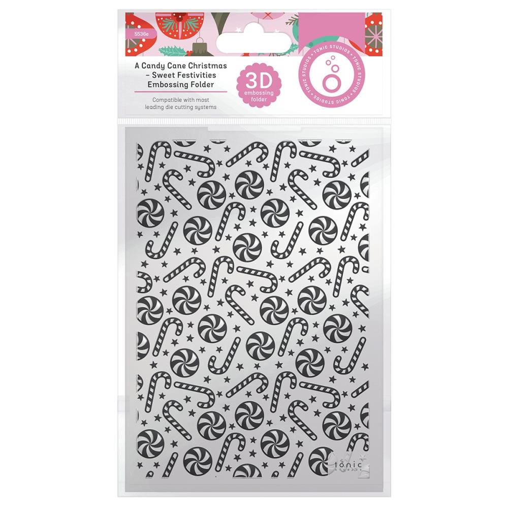 Sweet Festivities - A Candy Cane Christmas 3d Embossing Folder