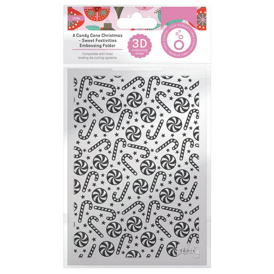 Sweet Festivities - A Candy Cane Christmas 3d Embossing Folder