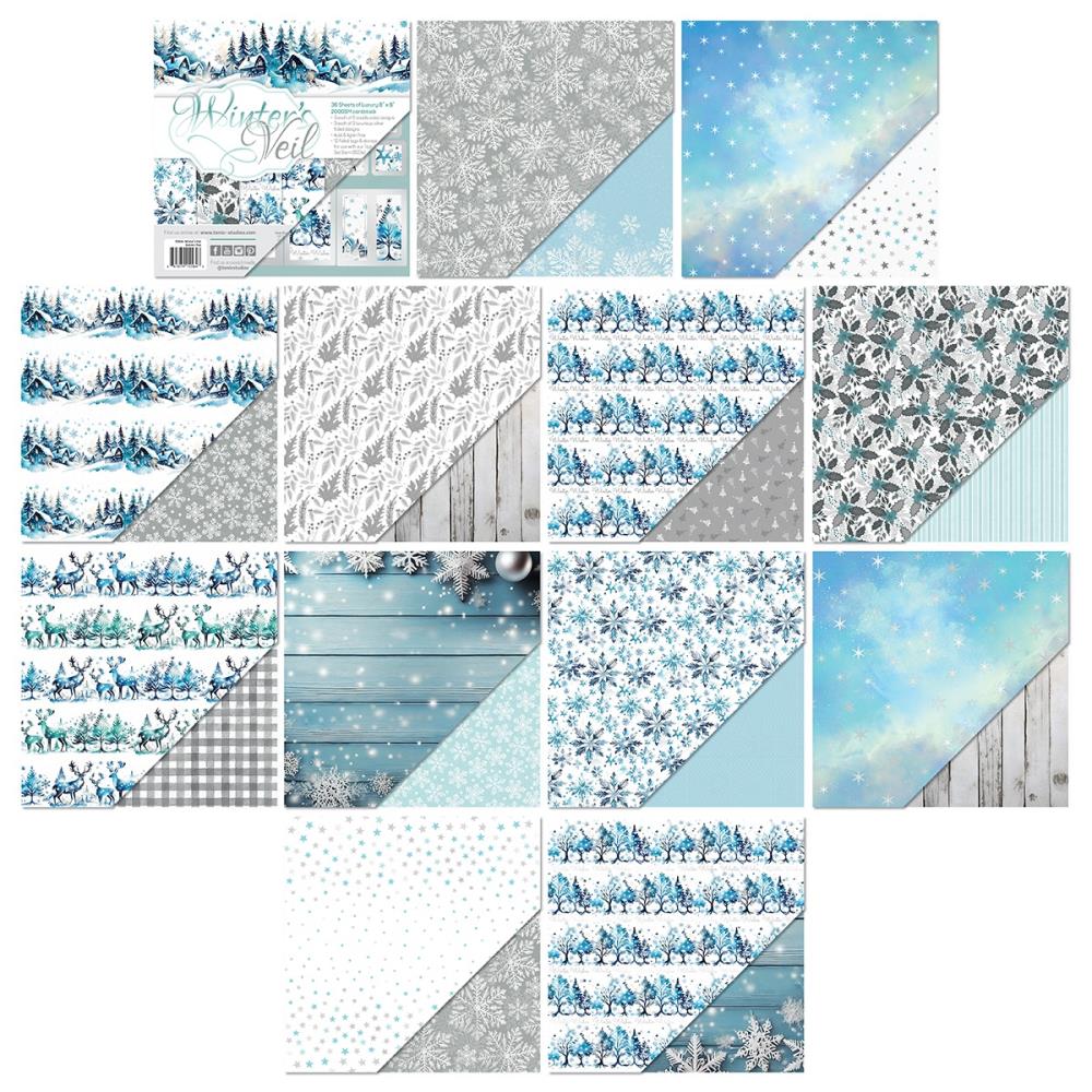 Tonic Studios Winters Veil 8x8 Cardstock Papers