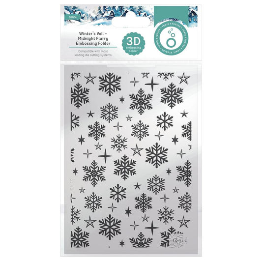 Tonic Studios Winters Veil Midnight flurry Embossing Folder