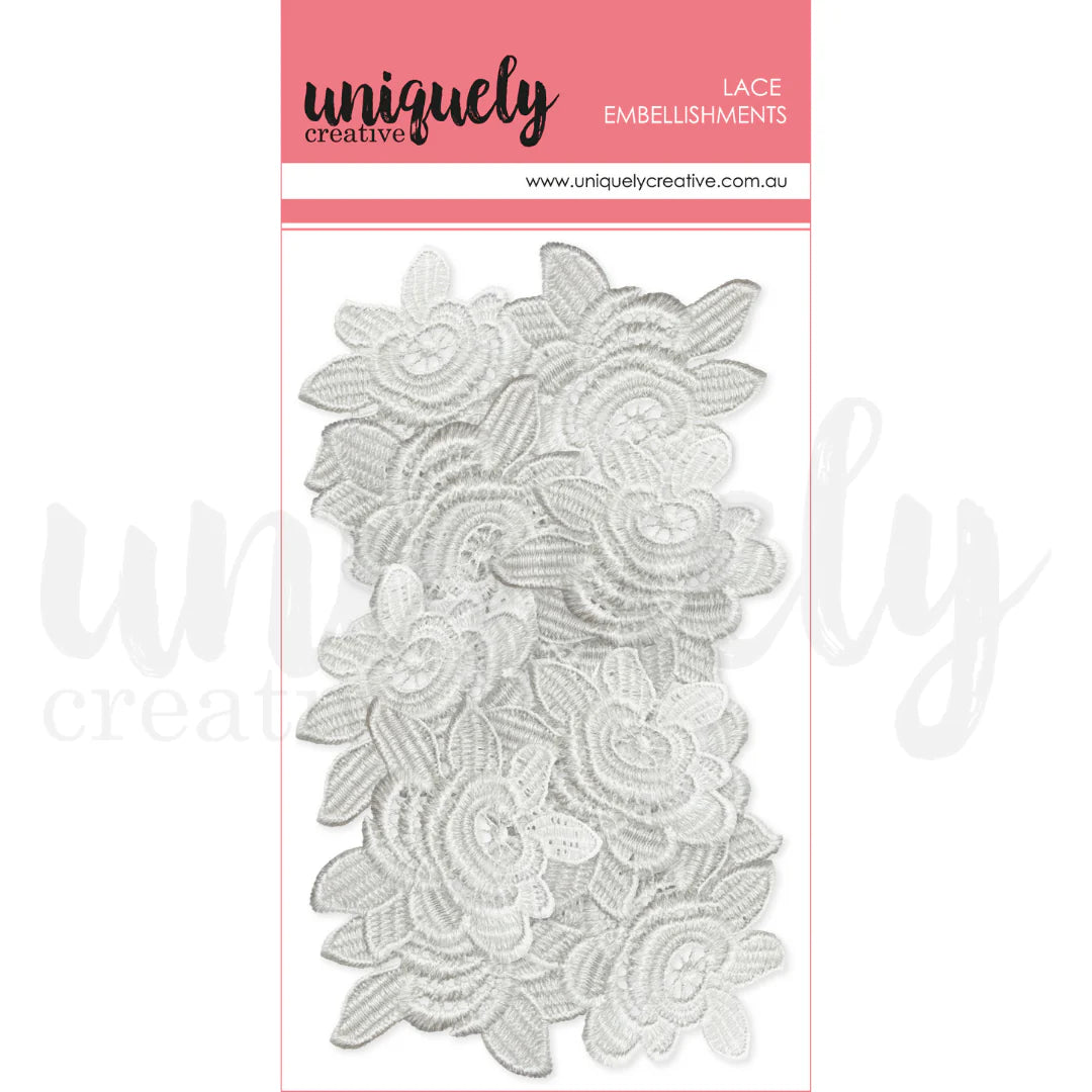 Uniquely Creative Lace Rose Embellishments