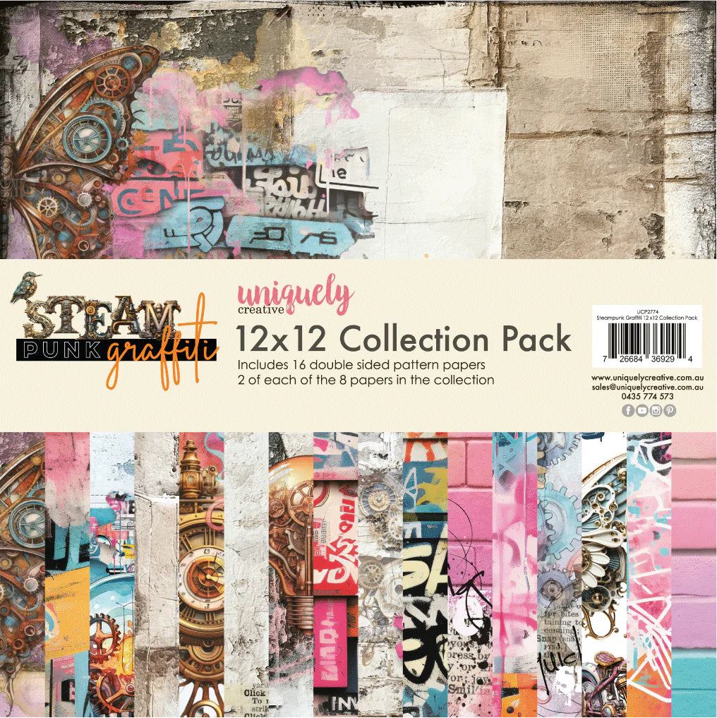 Uniquely Creative Steampunk Graffiti Collection Paper Pack