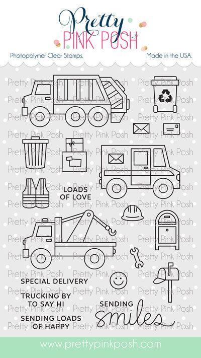 Utility Vehicles Stamps by Pretty Pink Posh