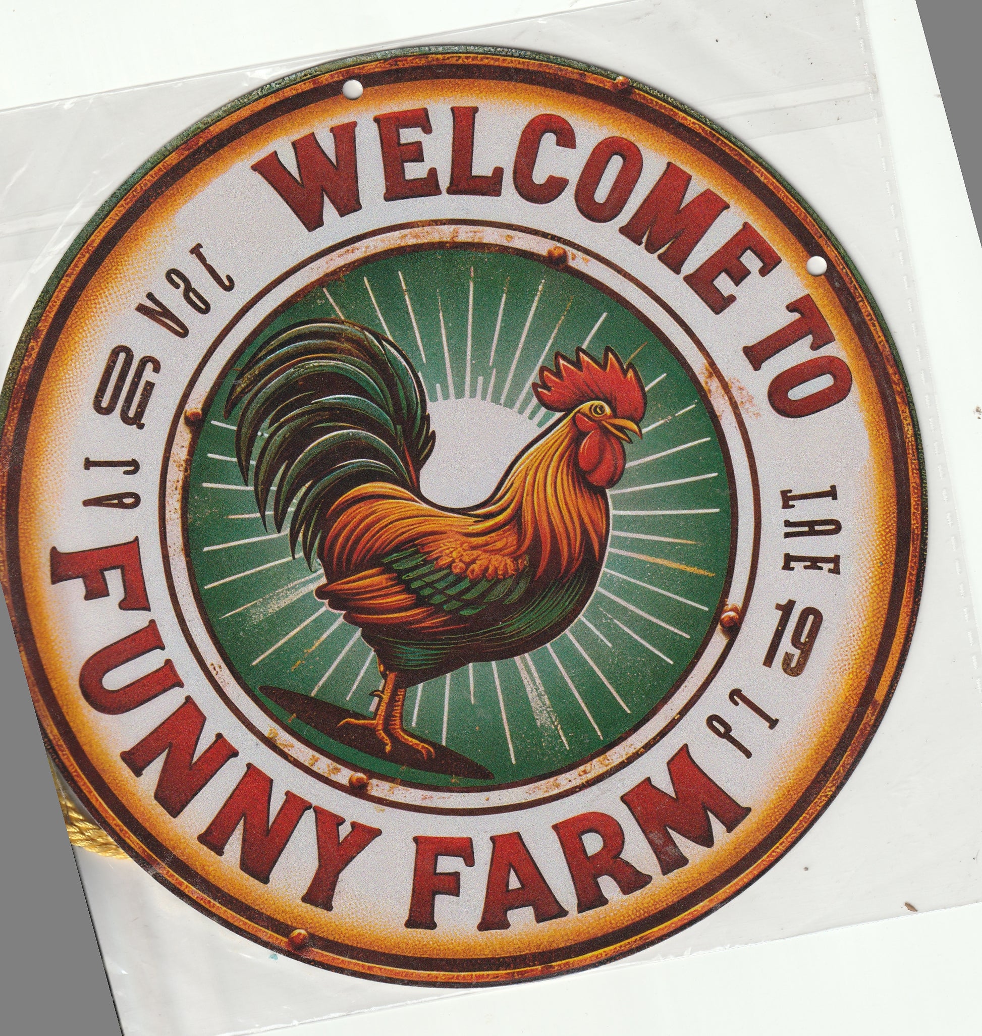 Welcome to the Funny Farm Metal Sign