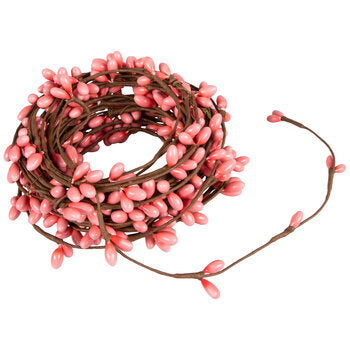 Coral Berry Ribbon Garland Decor