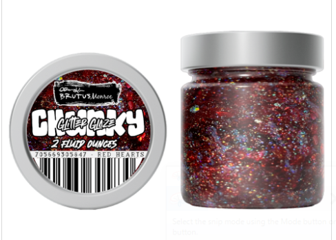 Red Hearts Chunky Glitter Glaze