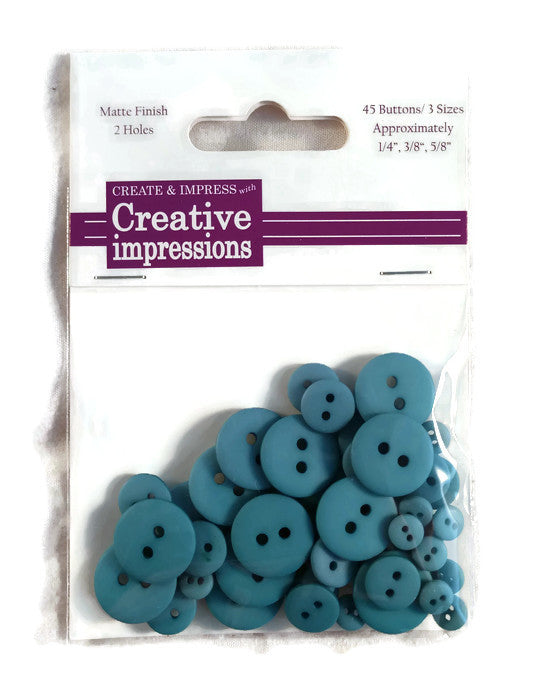 Aqua Blue Resin Buttons Set