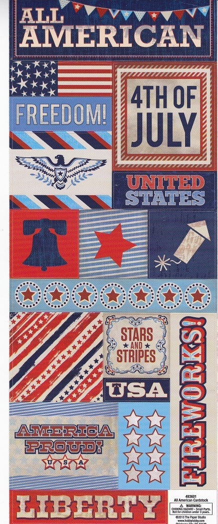 All American Cardstock Stickers Sheet