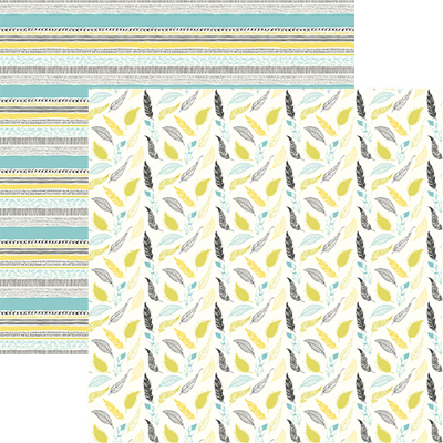 Bohemian Feathers Scrapbook Paper