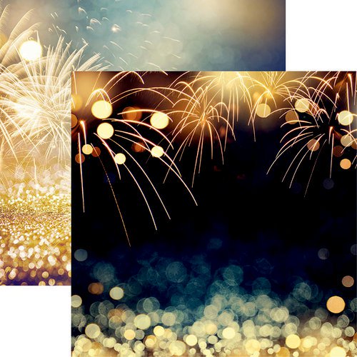 Happy Birthday Fireworks Scrapbook paper