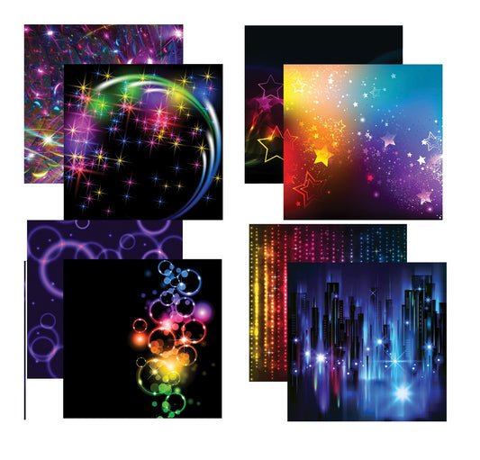 Neon Nights - 12X12 Scrapbook Papers Set of 4 sheets