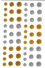 Gold and Silver Glitter Enamel Dots