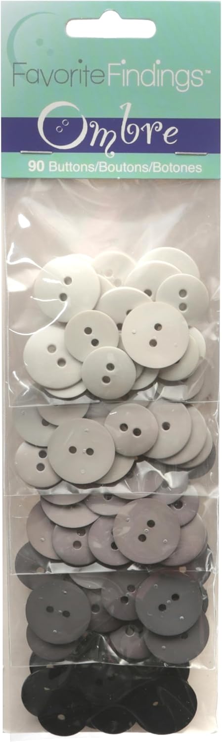 Ombre Shades of Grey Buttons Set