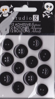 Halloween Adhesive Buttons - BLACK