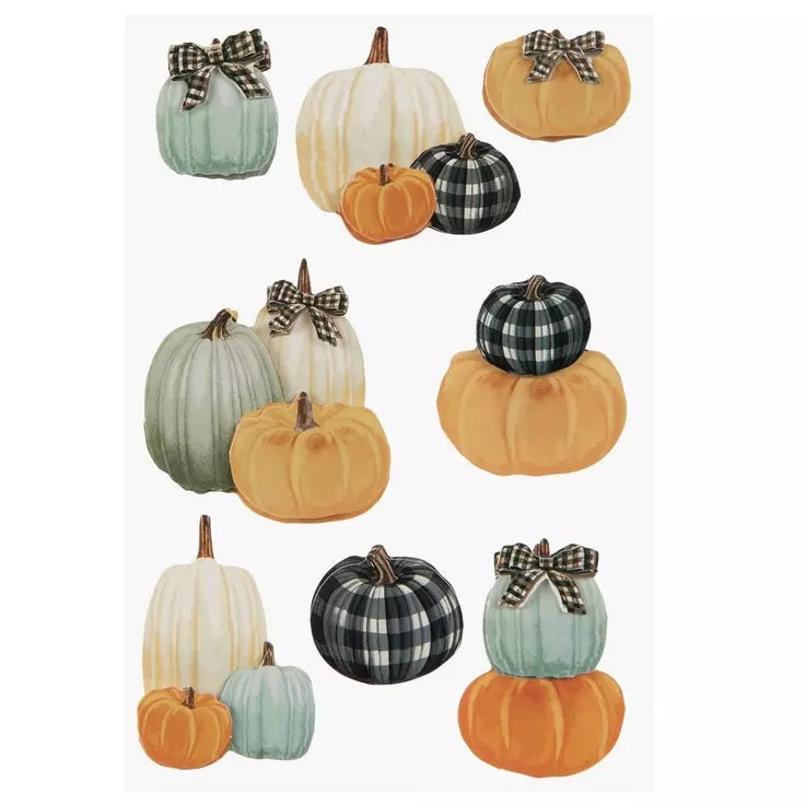 Buffalo Plaid Pumpkin Stickers